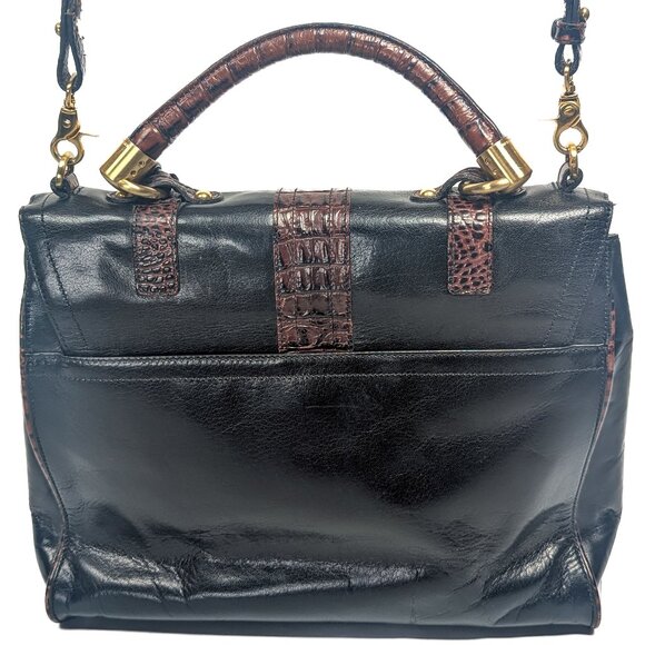 BRAHMIN Julia Rose Black Leather Lady Tuscan Shoulder BAg - Picture 6 of 13